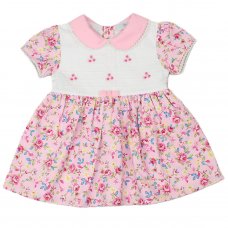 E33218: Baby Girls Embroidered, Lined Dress (1-2 Years)